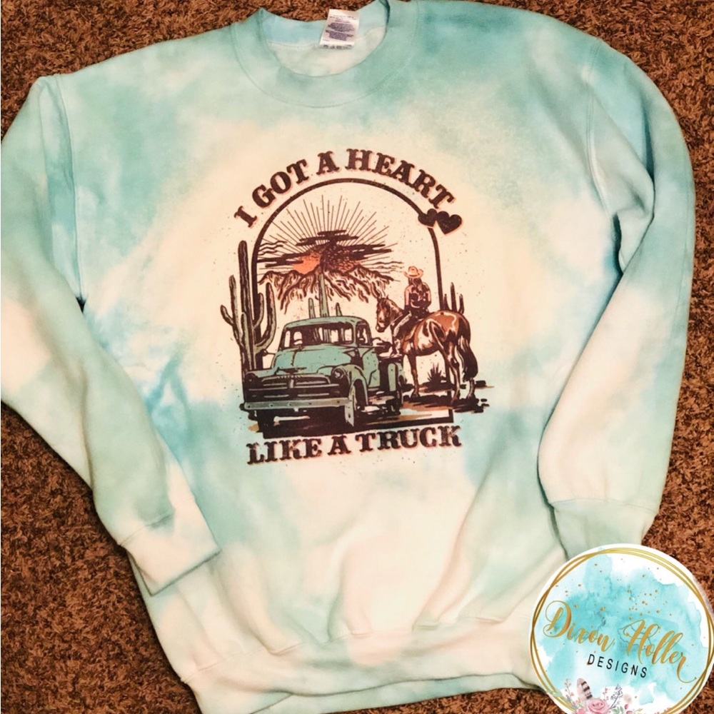 Women’s S-3X Got A Heart Like A Truck Lainey Wilson Dyed Sweatshirt